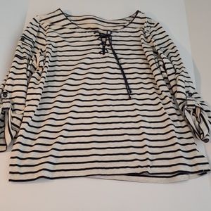 Coral Bay  stripe 3 quarter sleeve tee